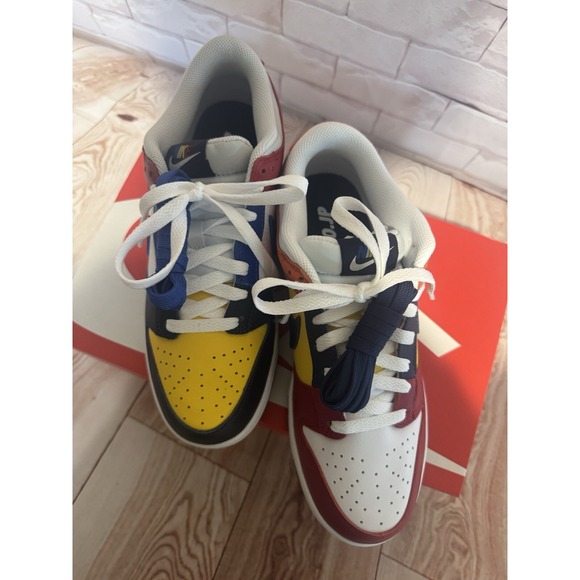 Nike Dunk Low JP Qs Midnight Navy Varsity Maize Mens Sz‎ 7.5 - Picture 5 of 5